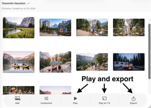 Play slideshow on Mac or TV, and export in SlideFlow