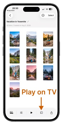 SlideFlow: the Play on TV button on iPhone