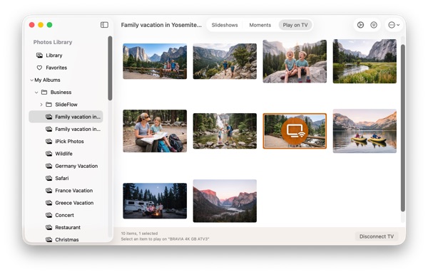 SlideFlow: casting photos to a TV on Mac