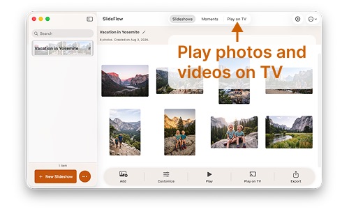 SlideFlow: open Play on TV on Mac