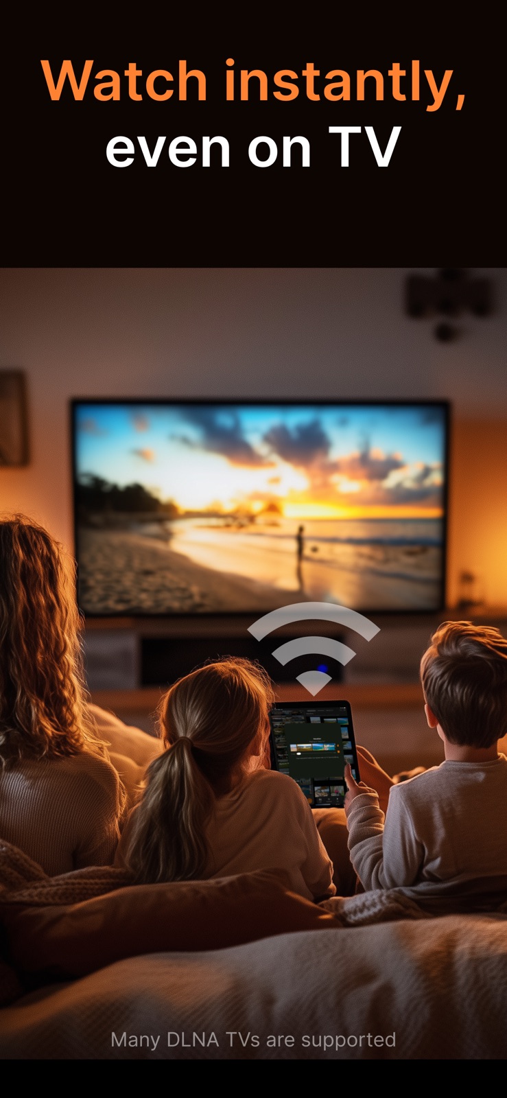 SlideFlow on iPhone: playing a slideshow on a TV in the living room